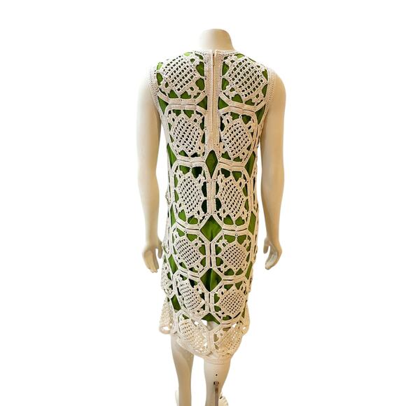 Tory Burch Lexi Crochet Dress Runway Green RARE Size S $550 - Picture 8 of 16